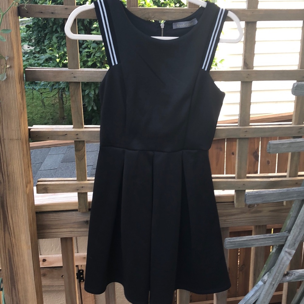Black fit-and-flare dress